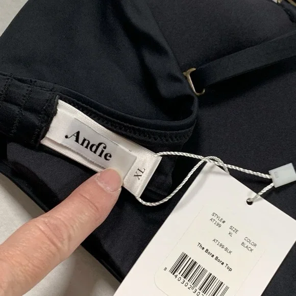 Andie Swim The Bora Bora Women's Black Bikini Halter Top Size XL Adjustable NWT‎ - Picture 6 of 12